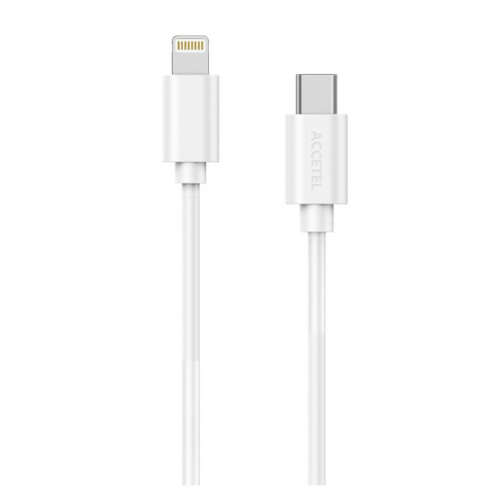Cable Datos Carga Rápida PD 30W USB-C a Lightning Blanco (1M)