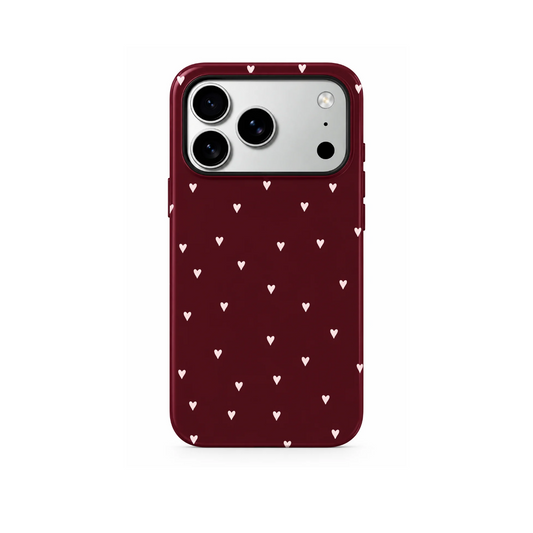 Funda Lovely Hearts Burgundy ❤️
