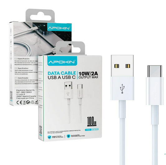 Cable USB-A a Tipo-C 1 Metro Blanco