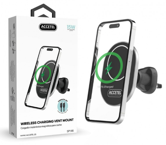 Soporte Universal Magnético para Coche con Carga Inalámbrica 15W