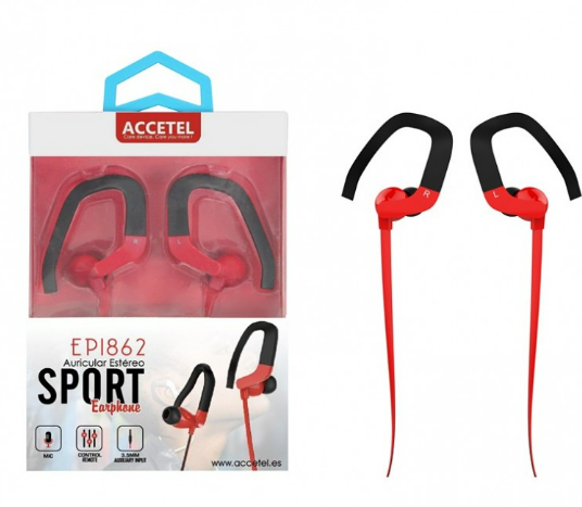 Auricular con Micrófono y Botón Multifunción - Sport Rojo