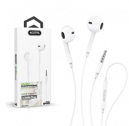 Auricular con Micrófono y Botón Multifunción - Blanco Marca ACCETEL