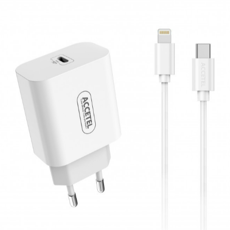 AC623 Cargador Pared Carga Rápida PD 20W - Cable USB-C a Lightning