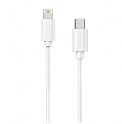Cable Datos Carga Rápida PD 30W USB-C a Lightning Blanco (1M)