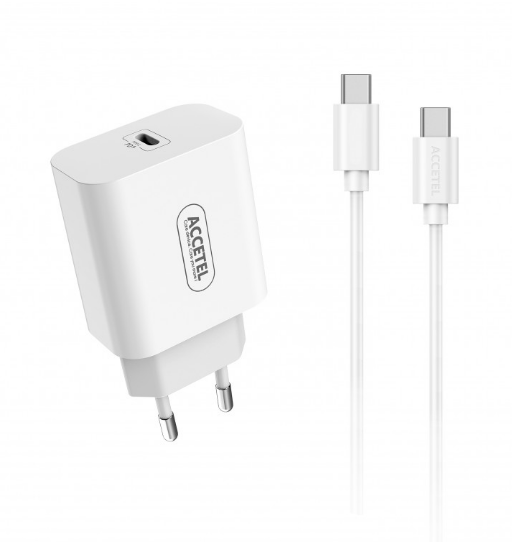 Cargador Pared Carga Rápida PD 20W - Cable USB-C a USB-C