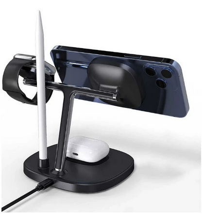 Base de Carga Inalambrica 4 en 1 Negra