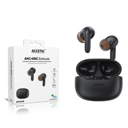 Auricular inalámbrico con cancelación activa de ruido ANC+ENC - Negro
