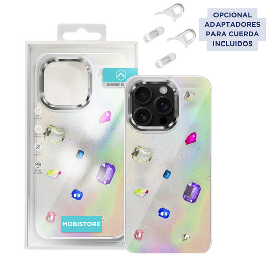 Funda Iridiscente con Piedras