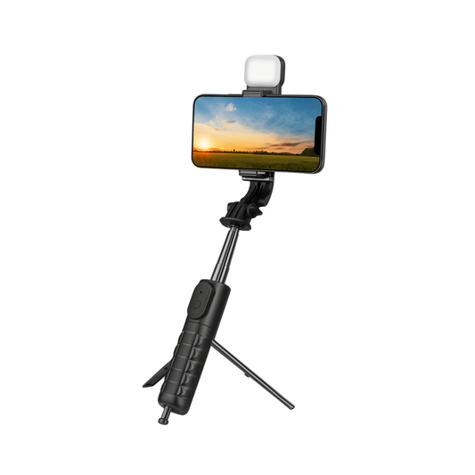Palo Selfie con Tripode y foco de luz |  Bluetooth