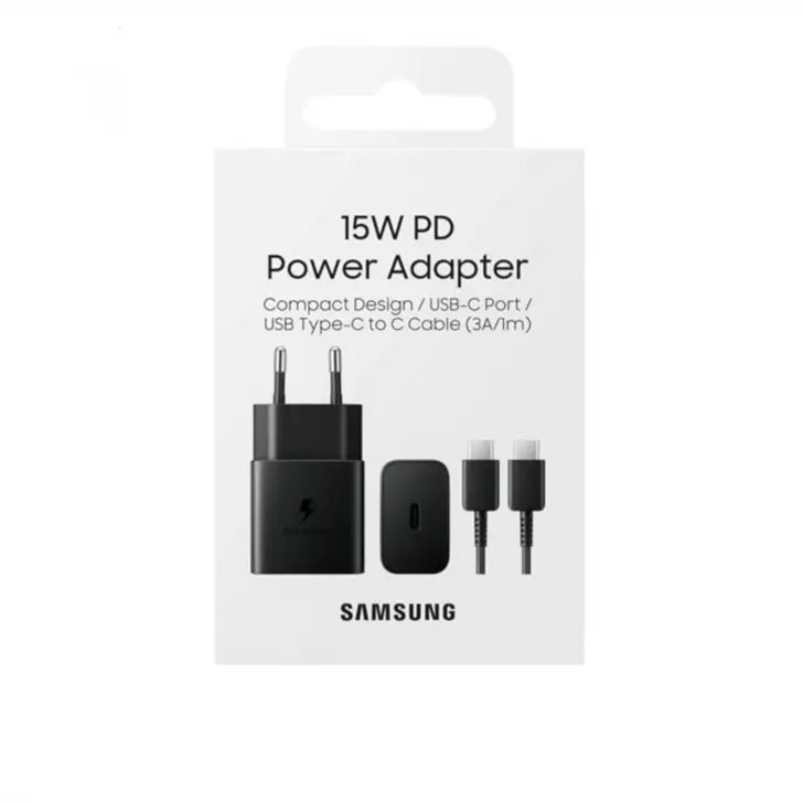 Cargador Samsung EP-T1510XBEGEU con Cable USB-C 1m 15W Carga Rápida Negro