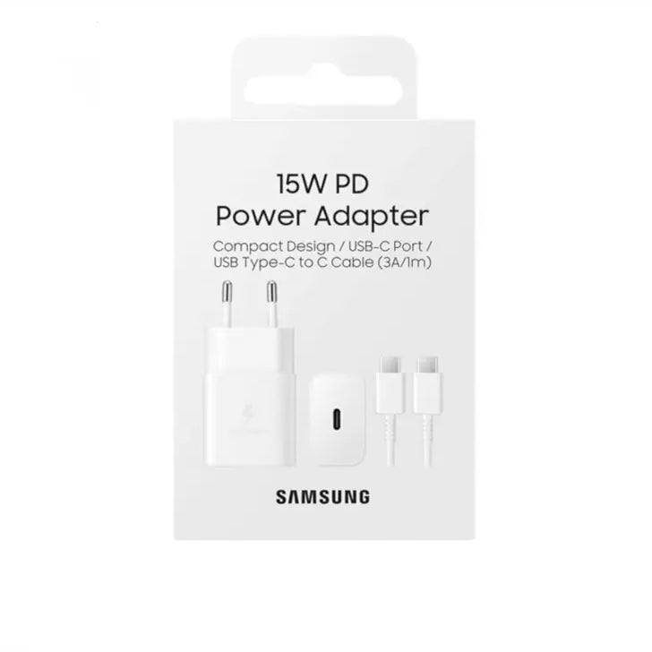 Cargador Samsung EP-T1510XWEGEU con Cable USB-C 1m 15W Carga Rápida Blanco