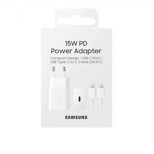 Cargador Samsung EP-T1510XWEGEU con Cable USB-C 1m 15W Carga Rápida Blanco