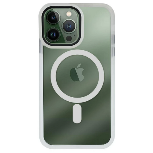 Funda Premium Transpartente Borde Color Magsafe
