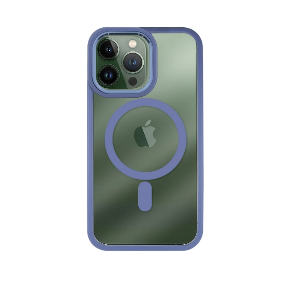 Funda Premium Transpartente Borde Color Magsafe