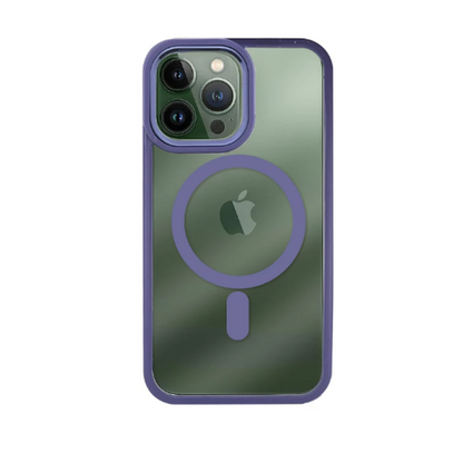 Funda Premium Transpartente Borde Color Magsafe